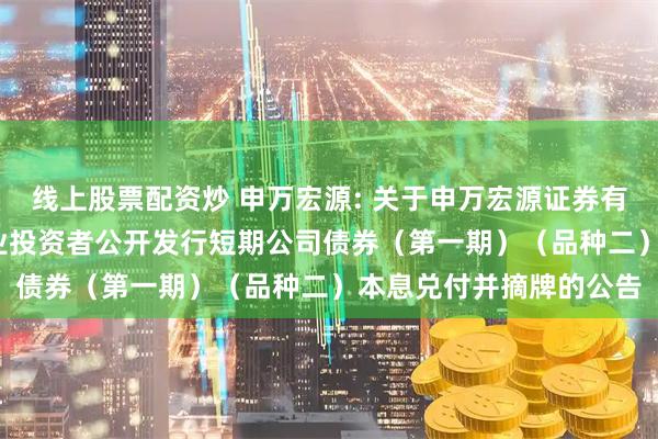 线上股票配资炒 申万宏源: 关于申万宏源证券有限公司2024年面向专业投资者公开发行短期公司债券(第一期)(品种二)本息兑付并摘牌的公告